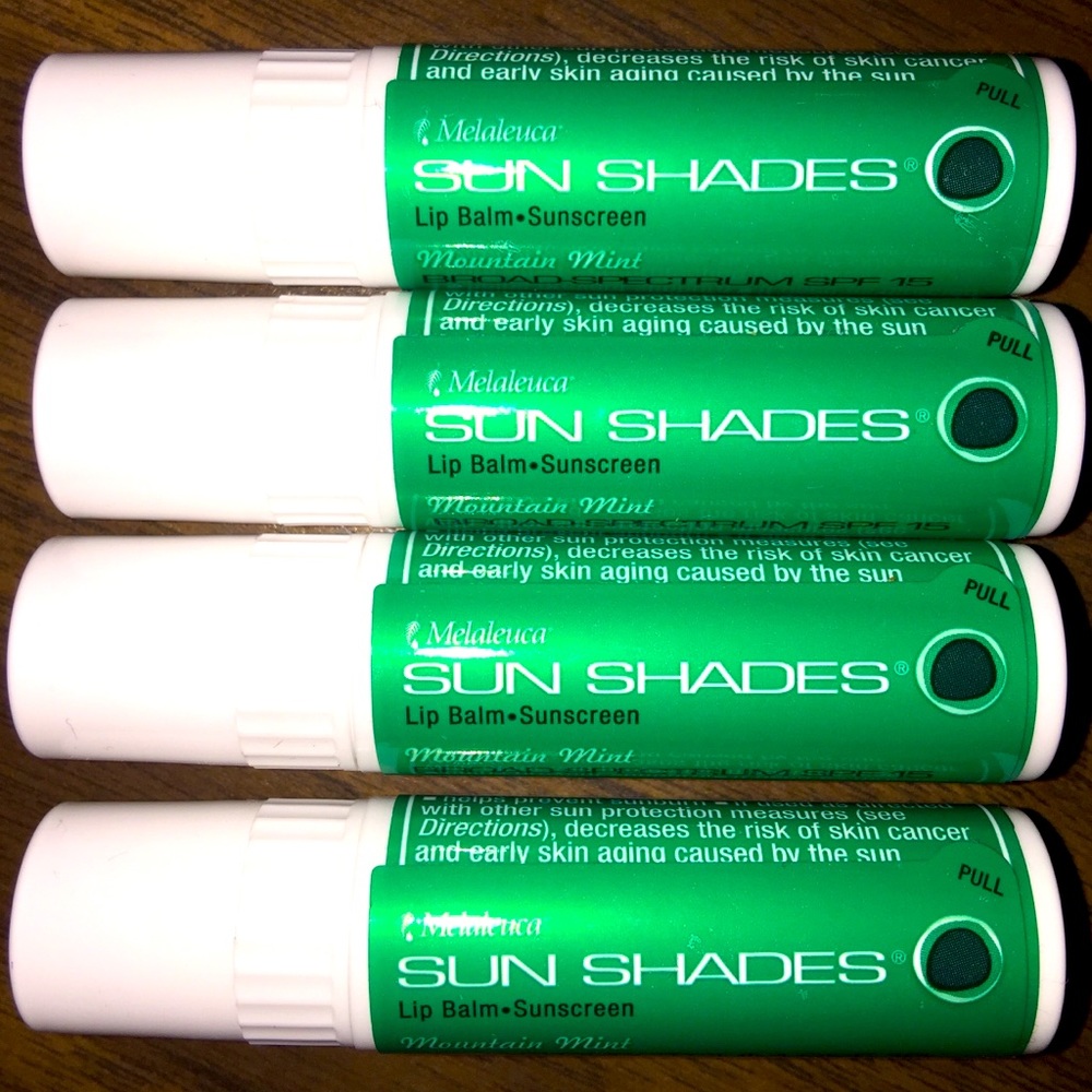 4 x Mountain Mint Melaleuca Sun Shades Lip Balm SPF 15 GIFT SET